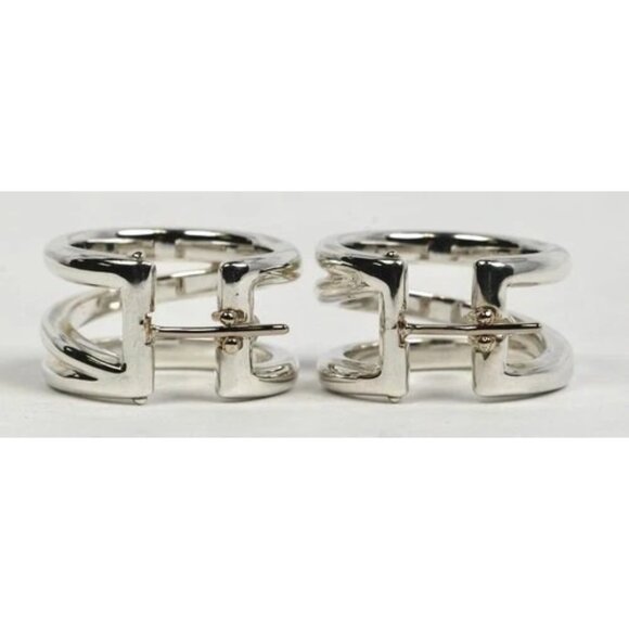 Tiffany & Co Zigzag Hoop Huggie Earrings in Sterling Silver - Picture 2 of 7